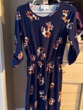 murphy brushed knit dress French Grey | Dresses | 34 Sleeve Navy Midi Floral print